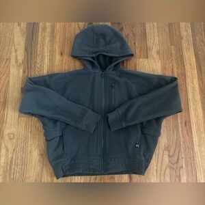 Zella Girl Size L (10-12)  Hoodie Sweatshirt Full Zip Green Pockets